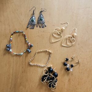 Gold Heart Drop Earrings